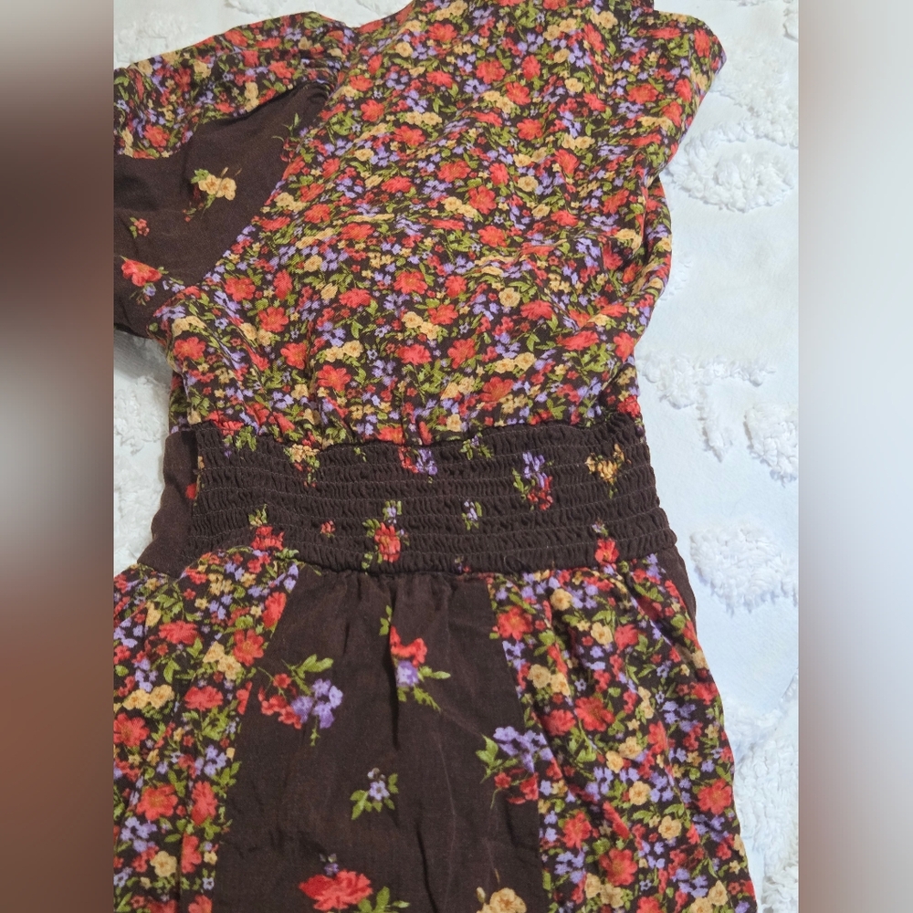 SO Goods for Life Floral Prarie Boho Long Sleeve A-line-Empire Waist Minidress S - Picture 9 of 12